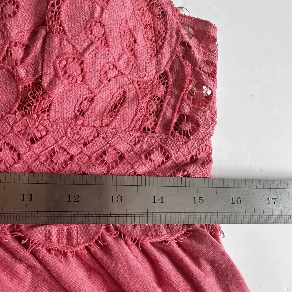 Zenana Babydoll Cami/Dress Womens 3X Pink Lace‎ Crochet Tiered Barbie Boho - Picture 8 of 12